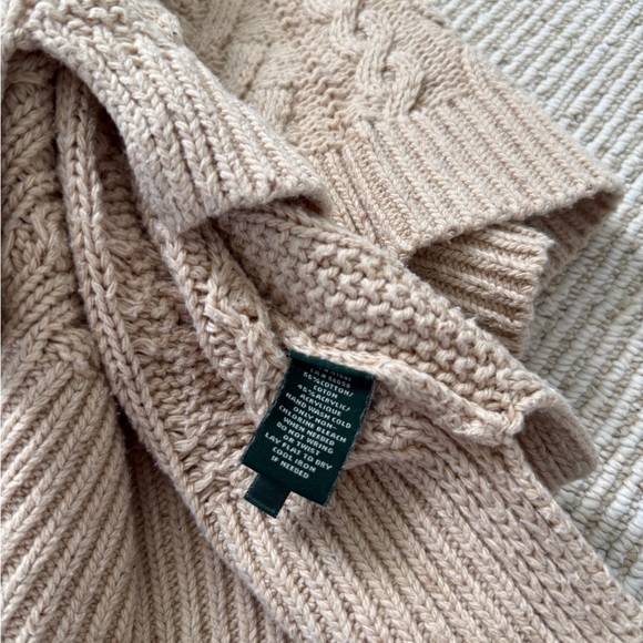 Ralph Lauren Cozy Cable Knit Turtleneck Sweater - Tan - Picture 7 of 7